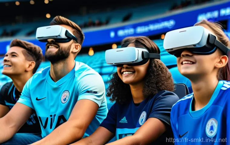 스포츠마케팅 전문가 필수 스킬 - **Prompt:** A diverse group of enthusiastic sports fans, ranging from teenagers to adults, actively ...