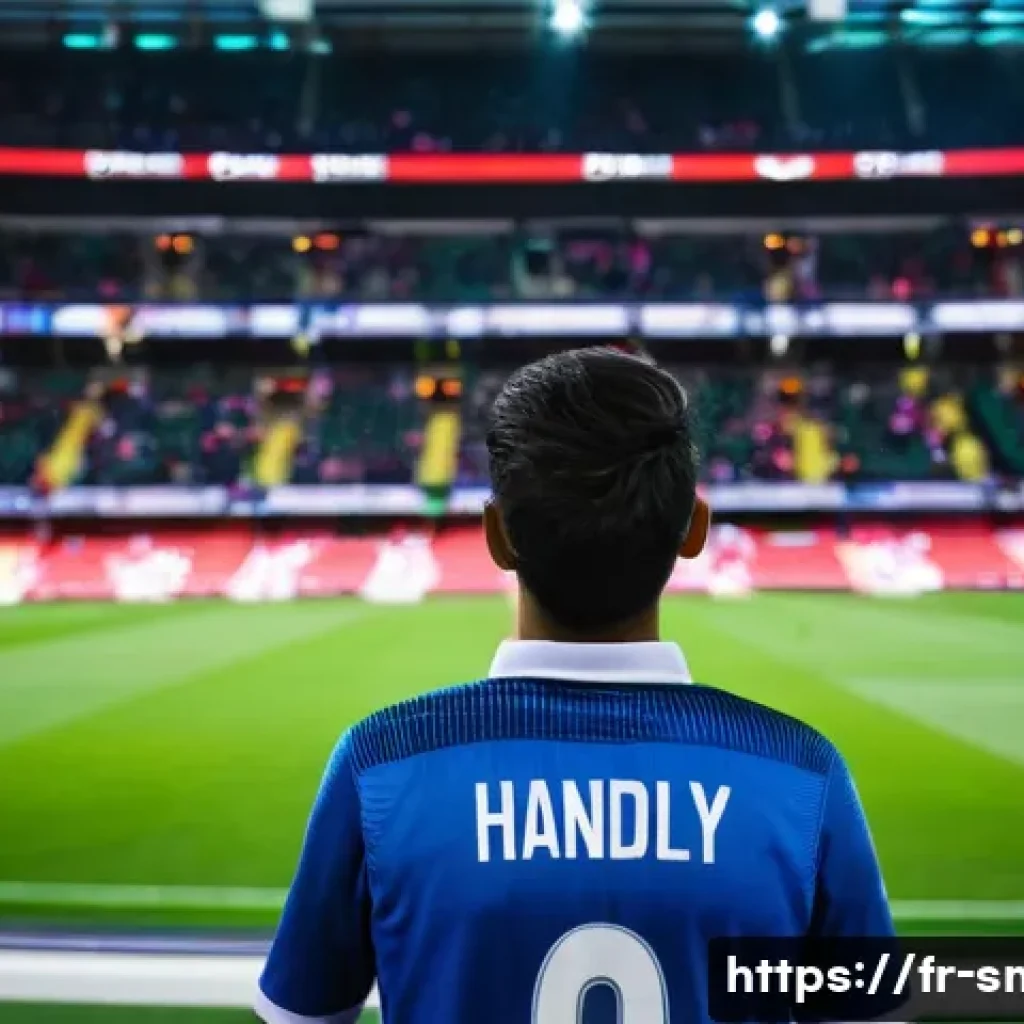 스포츠 구단의 팬 데이터 활용 성공 사례 - **Prompt:** A dynamic, eye-level shot inside a modern, bustling football stadium during an evening m...