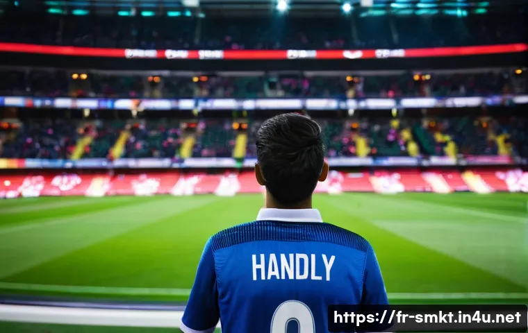 스포츠 구단의 팬 데이터 활용 성공 사례 - **Prompt:** A dynamic, eye-level shot inside a modern, bustling football stadium during an evening m...