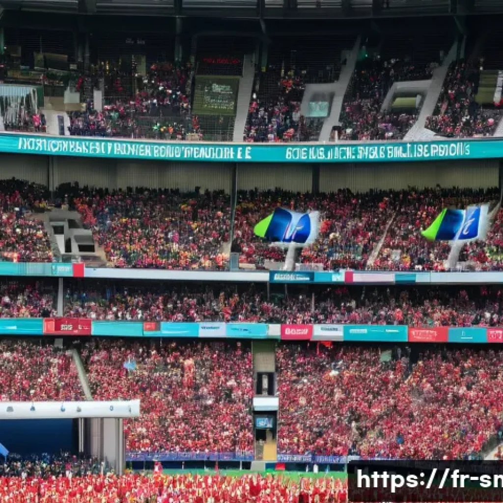 스포츠마케팅에서의 지속 가능한 전략 설계 - A vibrant stadium scene during a daytime football match in France, showcasing eco-friendly initiativ...